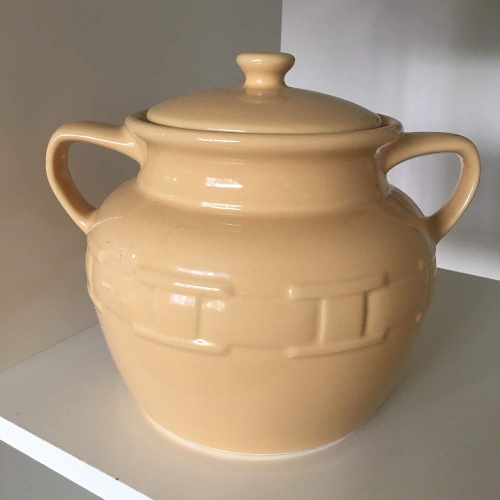 Butter yellow Longaberger cookie jar